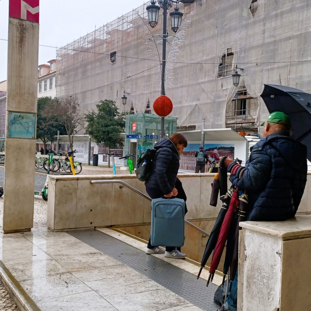 man selling umbrella