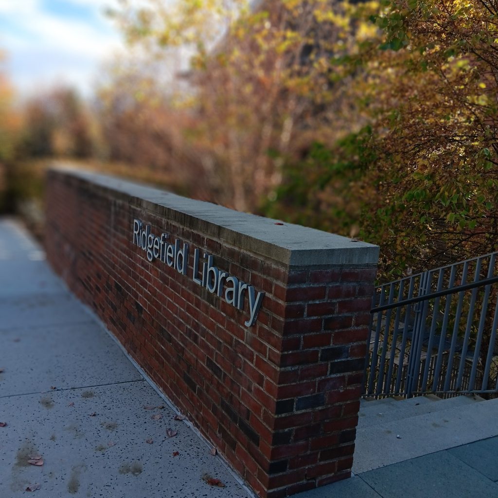 Ridgefield, CT library sign